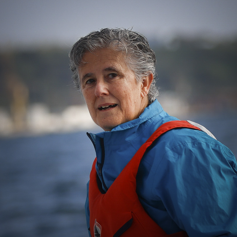 Eduarda Ferreira num barco