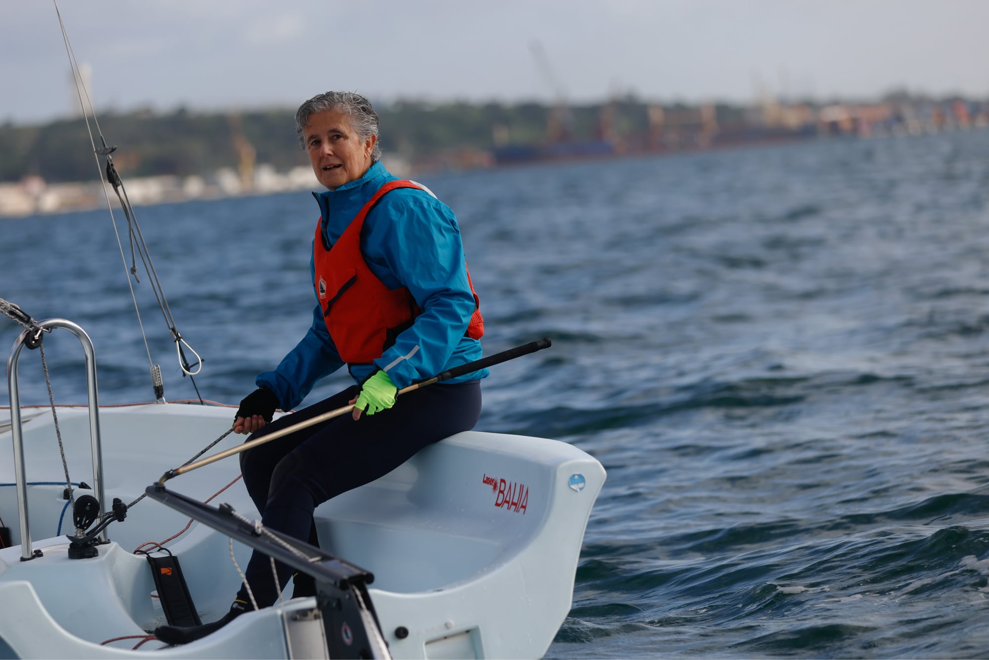 Eduarda Ferreira no barco à vela