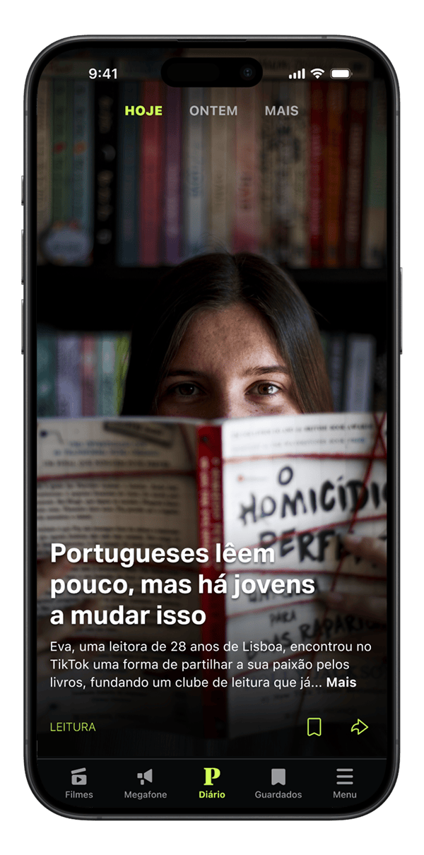 Imagem da aplicação gen P com notícias do dia