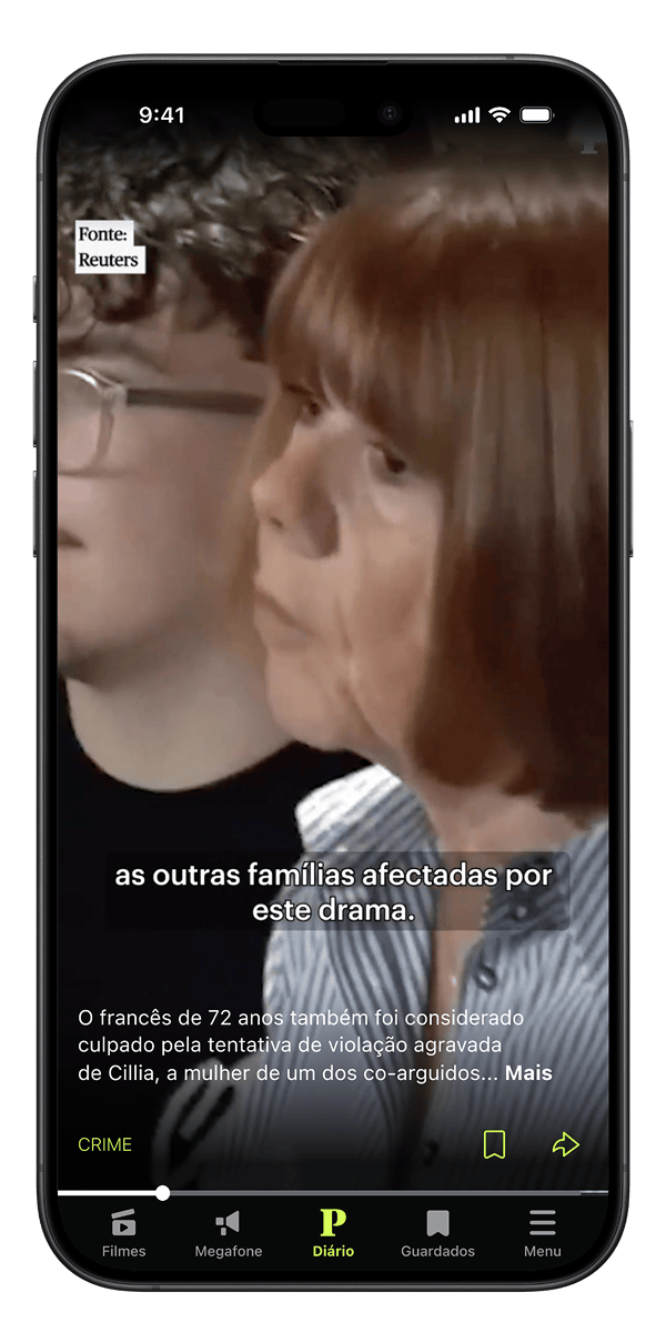 Imagem da aplicação gen P com os vídeos das notícias