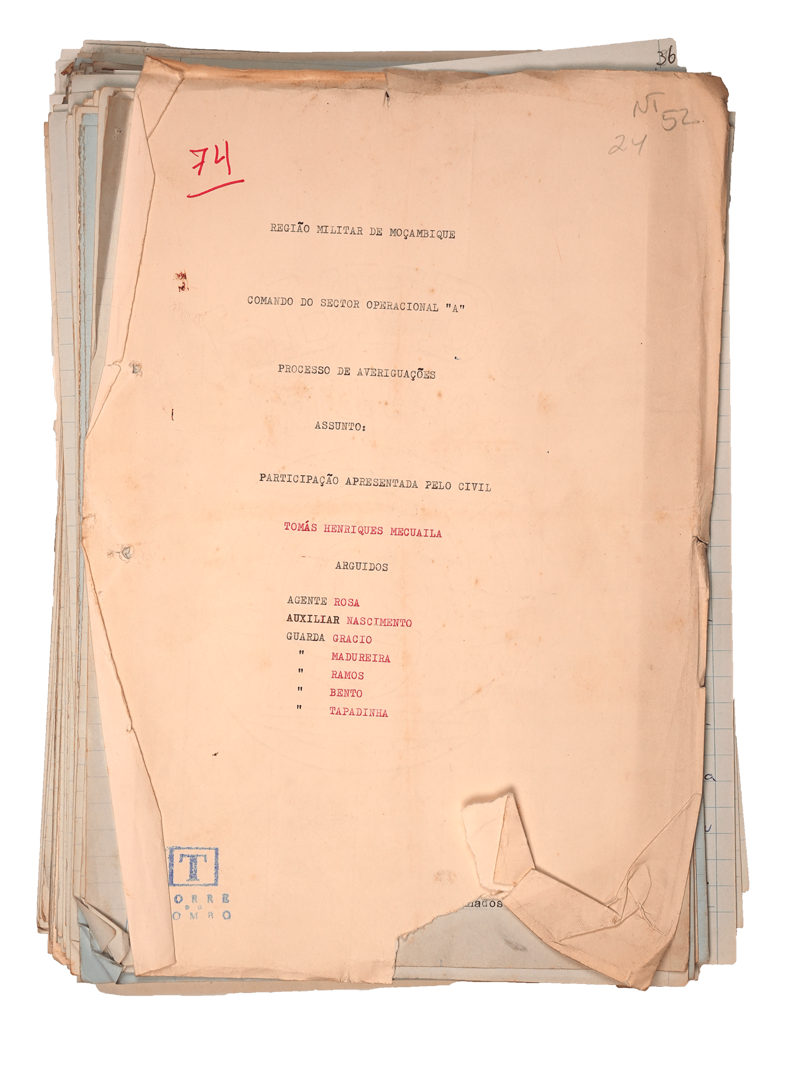 Tomás Henriques Mecuaila apresentou queixa junto da Comissão em Vila Cabral, a 18 de Junho de 1974